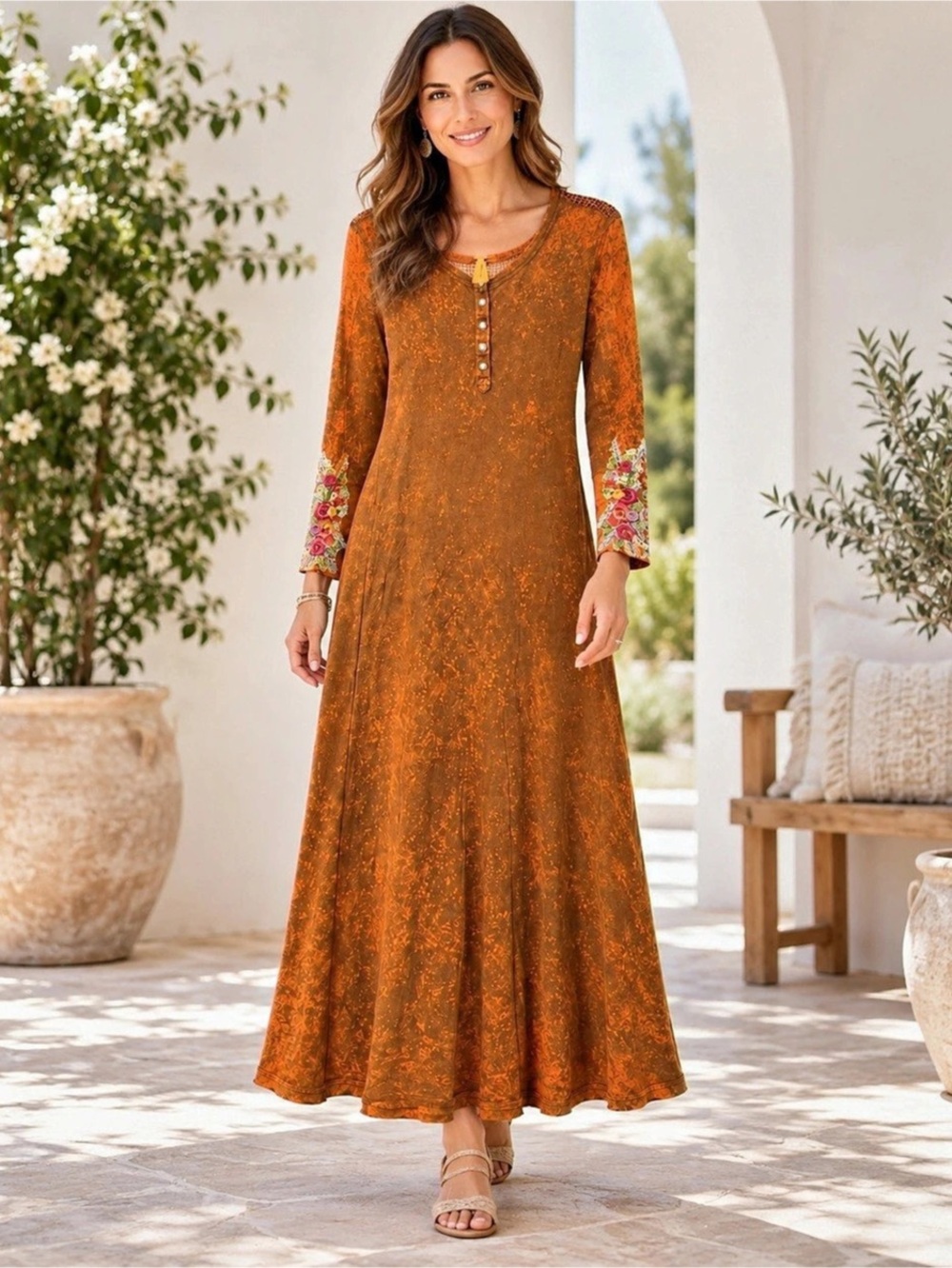 Aratta Silent Journey Boho Maxi Dress S